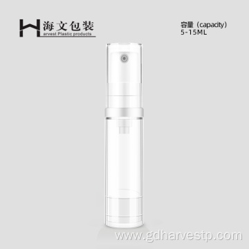 Cosmetic Plastic 15ml Clear Airless Spray Pump Bottle